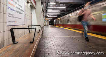 Bench bars at Cambridge T stops draw criticism as 'hostile architecture' aimed at the homeless - Cambridge Day