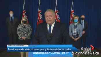 Coronavirus: Ontario government declares state of emergency, stay-at-home order