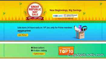 Amazon Great Republic Day Sale Begins on January 20 With Discounts on Smartphones, Electronics, TVs, More