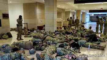 Exhausted, Armed National Guard Members Sleep on Capitol Floor