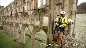 In Video: Abseiling stonemason helps preserve North Yorkshire abbey