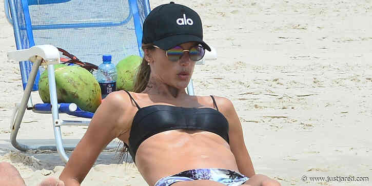Alessandra Ambrosio Shows Off Toned Figure In Bikini After Workout On The Beach