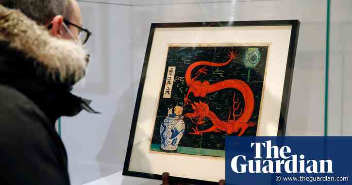 Tintin cover art sells for €2.6m, just missing record for comic-book sale