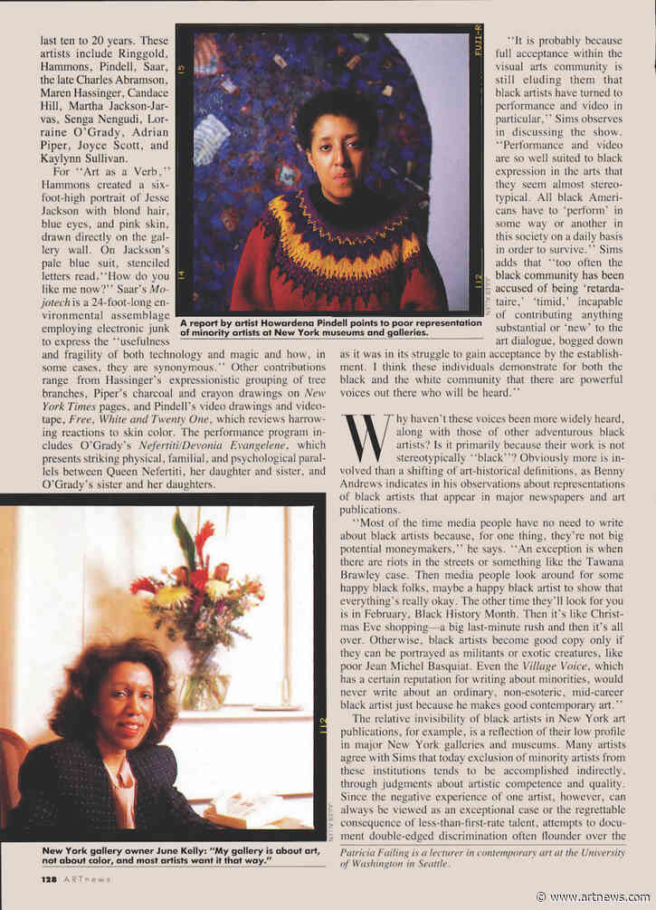 ‘There Has Been Change’: Artist Howardena Pindell on a 1989 Article About U.S. Museums’ Exclusion of Black Artists