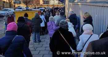 Pensioners forced to queue in freezing cold to get Covid-19 vaccine in Newcastle
