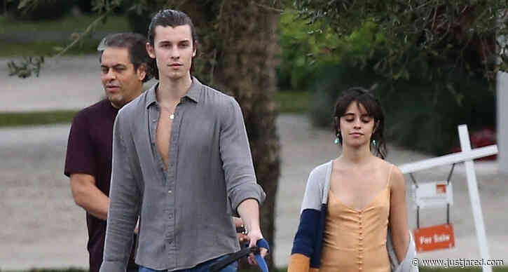 Shawn Mendes & Camila Cabello Walk the Dogs with Her Parents in Florida