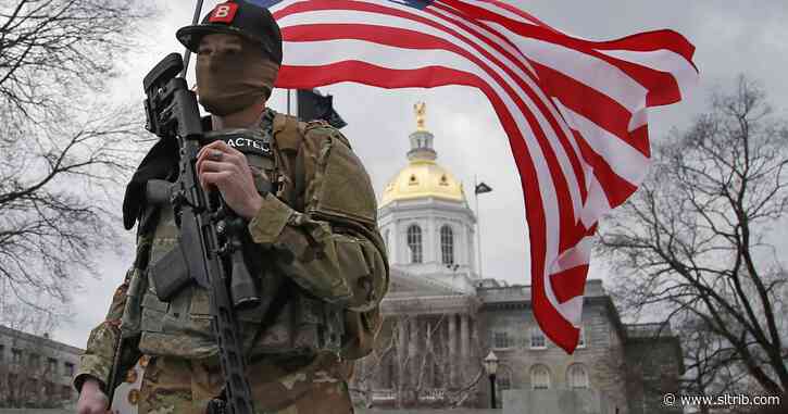 Protests start small at newly fortified U.S. statehouses