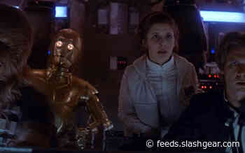 Millie Bobby Brown side-by-side with Carrie Fisher as Princess Leia