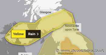 Heavy rain warning for Northumberland as flooding and disruption is expected