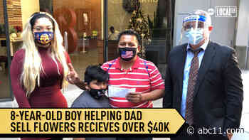 Boy who helped his dad sell flowers receives $40K