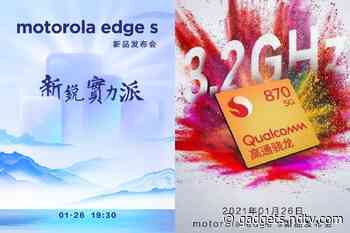 Motorola Edge S Launch Set for January 26, Will Sport Snapdragon 870 SoC