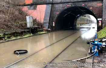 Storm Christoph: Rail disrupted as tracks flood in Culcheth
