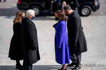 Harris, Emhoff bid Pences farewell from Capitol steps