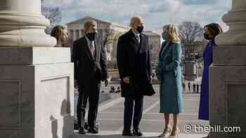 Congressional leaders present Biden, Harris with flags flown during inauguration