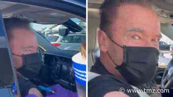 Arnold Schwarzenegger Gets COVID-19 Vaccine at Dodger Stadium