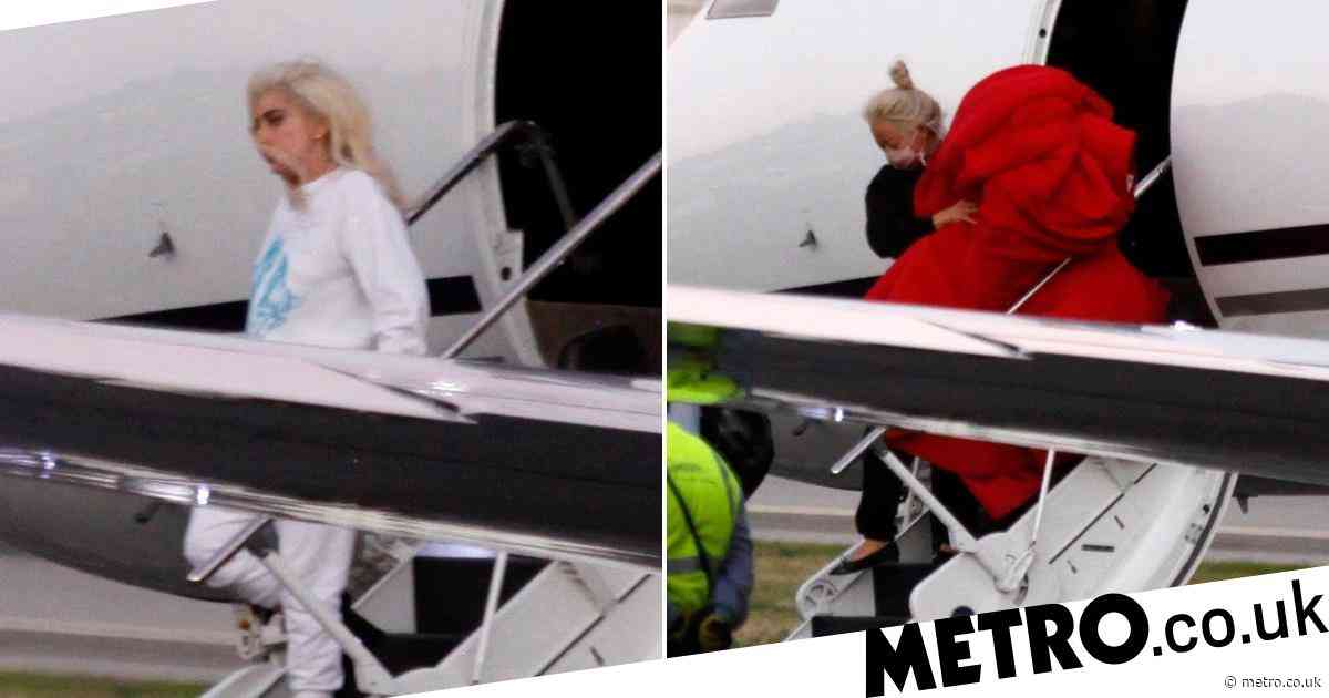 Lady Gaga flies gorgeous red gown home on private jet following Joe Biden inauguration performance