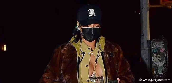 Rihanna Bares Major Cleavage While Heading to Dinner in NYC