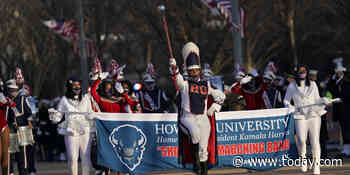 Howard University marching band escorts alum Kamala Harris at inaugural parade