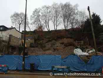 Health and safety stops work site in Astley Bridge after landslip