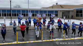 Mill Middle School faculty, staff dance to Bills "Shout" song
