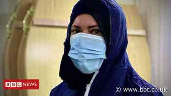 Covid: Side-by-side in a London mosque - funerals and a food bank - BBC News
