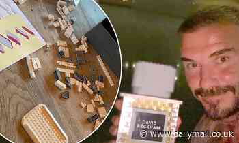 David Beckham keeps entertained in lockdown by building a new Lego model of his bespoke aftershave - Daily Mail