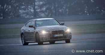 BMW i4 electric sedan drifts around the track in final testing     - Roadshow