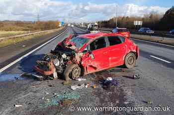 Lanes reopen on M56 after car crashes into central reservation - Warrington Guardian