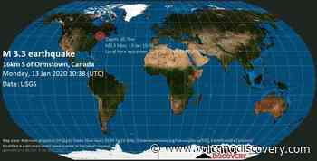 Quake info: Mag. 3.3 earthquake - 30 km southeast of Salaberry-de-Valleyfield, Montérégie, Quebec, Canada, on Monday, 13 Jan 2020 10:38 am (GMT +0) - 136 user experience reports - VolcanoDiscovery