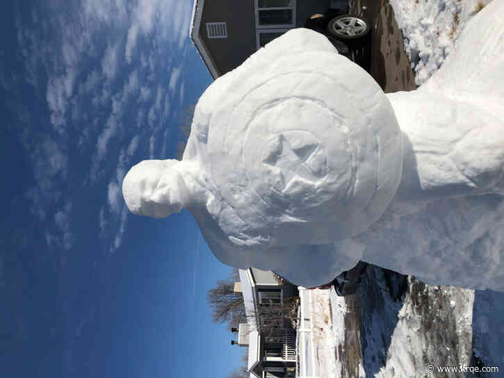 Bloomfield man creates massive Captain America out of snow