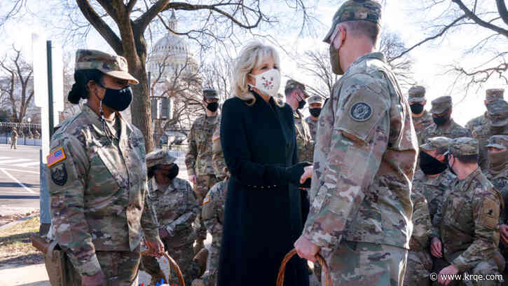 ‘Just want to say thank you’: First lady Jill Biden delivers cookies to National Guard troops