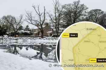 Met Office issues snow and ice warning around Watford and London