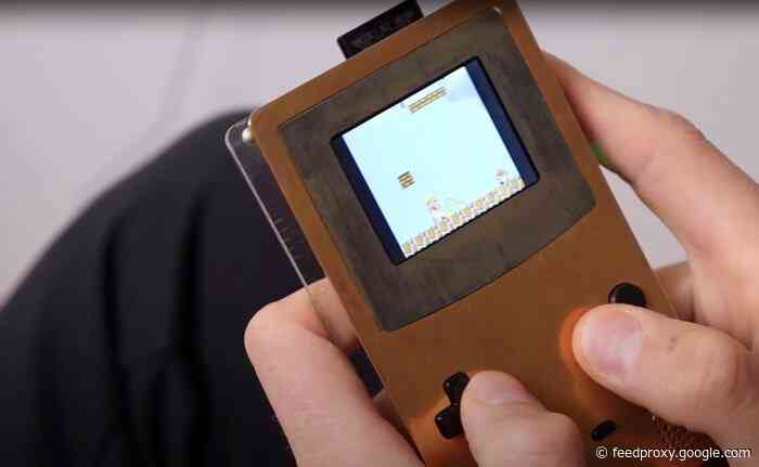 Game Boy emulator with brass case and transparent back