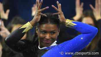 UCLA gymnast Nia Dennis wows Simone Biles, others with 9.95 floor routine