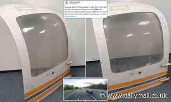 Police launch appeal after door from a small PLANE is found on the M4 in Wiltshire