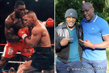 Mike Tyson and Frank Bruno reunite to celebrate iconic rivalry after two brutal fights - The Sun