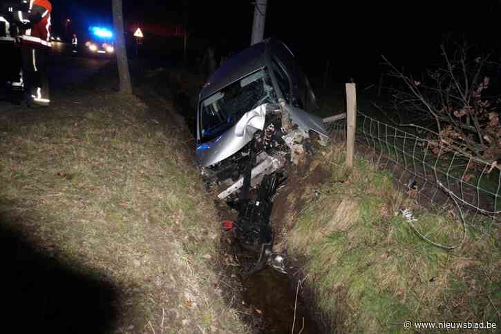Automobiliste gewond na crash tegen boom en in gracht