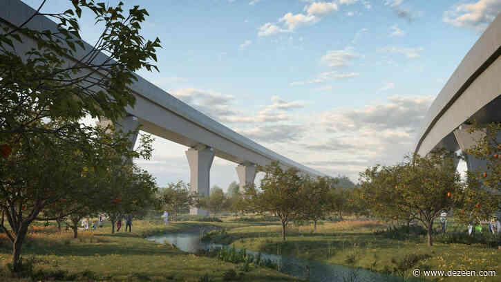 Weston Williamson + Partners designs HS2 viaducts above "community-led orchard"