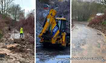 Kearsley landslide which came after arrival of Storm Christoph cleared