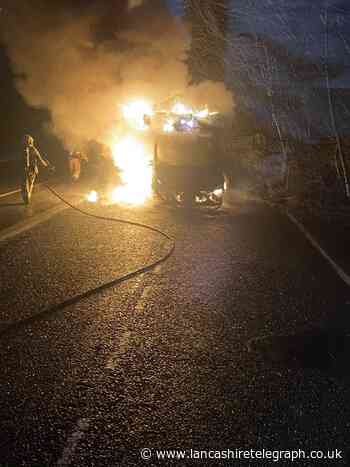 Fire crews tackle bakery van fire