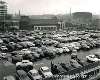 Looking down on Blackburn Odeon as Thwaites Tower emerges