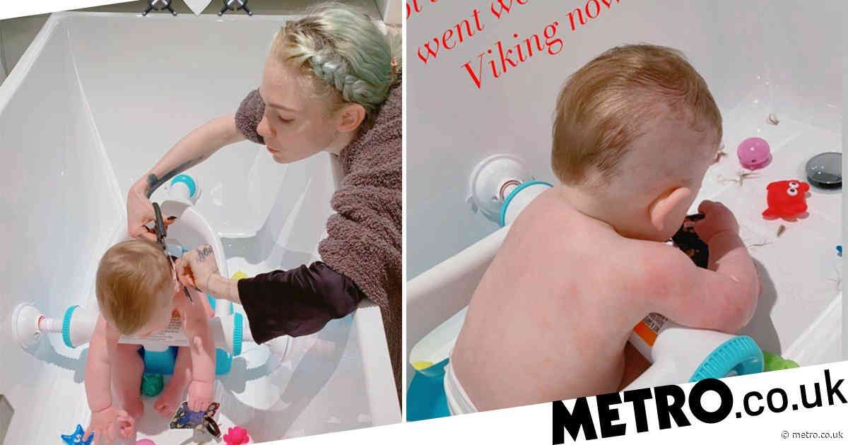 Grimes gives son X AE AXii a vikinginspired haircut after watching