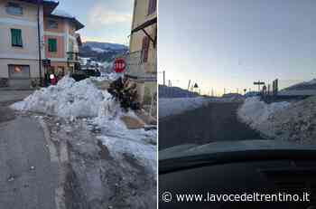 Accumuli di neve a Tassullo, il consigliere Marco Santini: «Pericolosi per i bambini e la viabilità» - la VOCE del TRENTINO