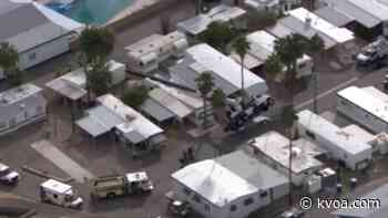 Crane collapses on mobile home in Mesa