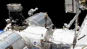Spacewalking astronauts venture out to improve European lab