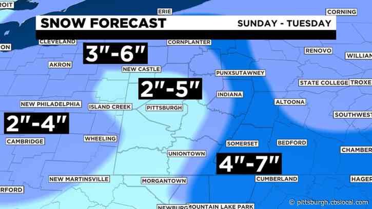Winter Weather: Storm System Could Bring 2-5″ Of Snow To Pittsburgh Area