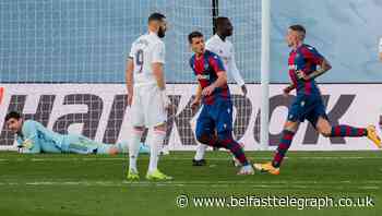 Real Madrid’s title hopes suffer further blow with shock home defeat to Levante