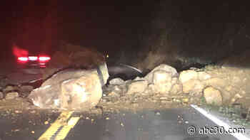 Highway 140 in Mariposa County currently closed due to rock slide