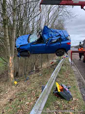 Minor injuries as occupants walk away from serious M55 crash