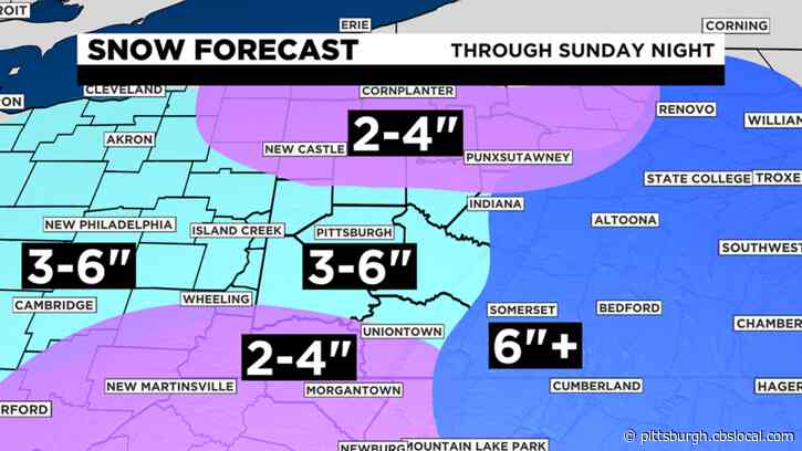 Winter Weather: 3-6″ Of Prolonged Snowfall Expected For Pittsburgh Area